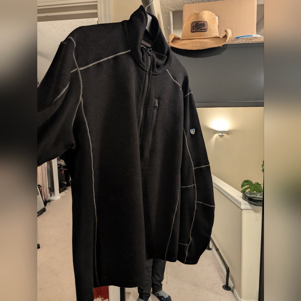 Men's Black  Interceptr Half-Zip Sweater XL